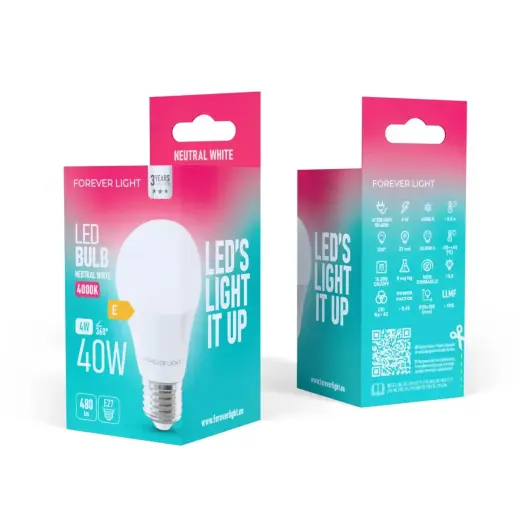 Forever Light LED Bulb E27 A55 4W 480lm 4000K class E Foto 5