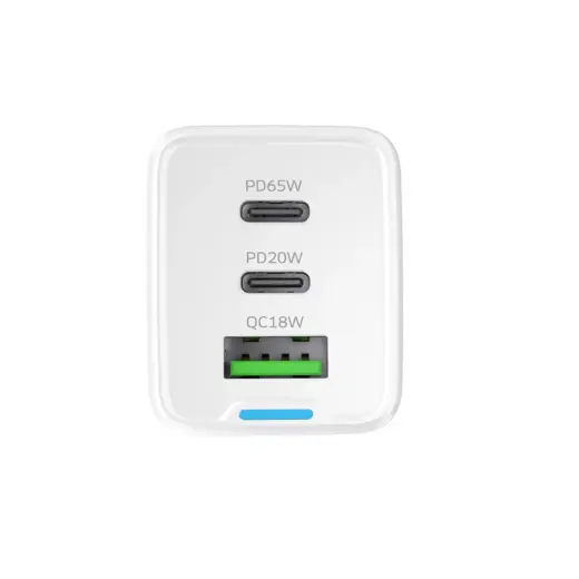 Wozinsky GaN 65W Charger with 2xUSB-C USB Ports with 65W CC Cable - White Foto 3