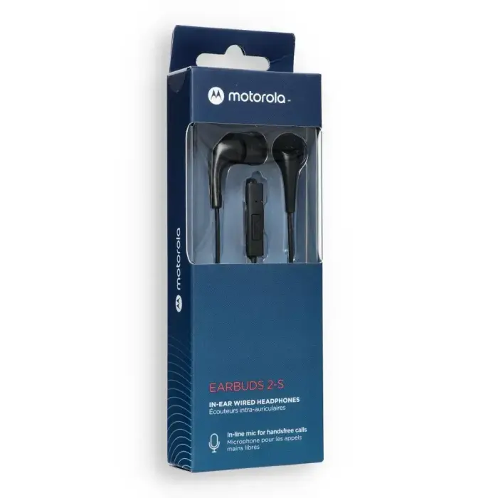 Wired earphones jack with mircophone 3,5mm MOTOROLA Ear Buds 2-s black Foto 2