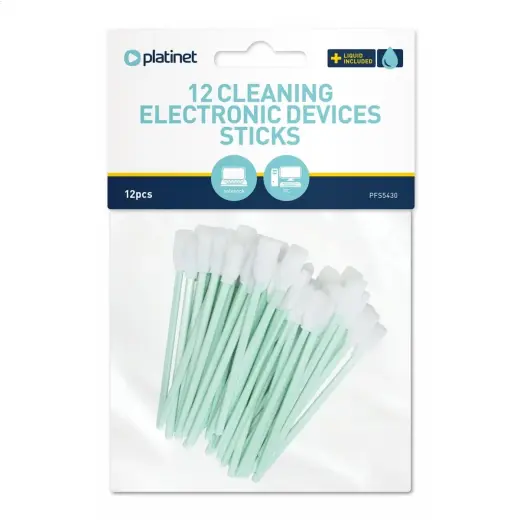 Platinet PFS5430 Tīrīšanas nūjiņas ierīcēm | 12gab | Bezalkoholiskais šķidrums 2x2ml Foto 2