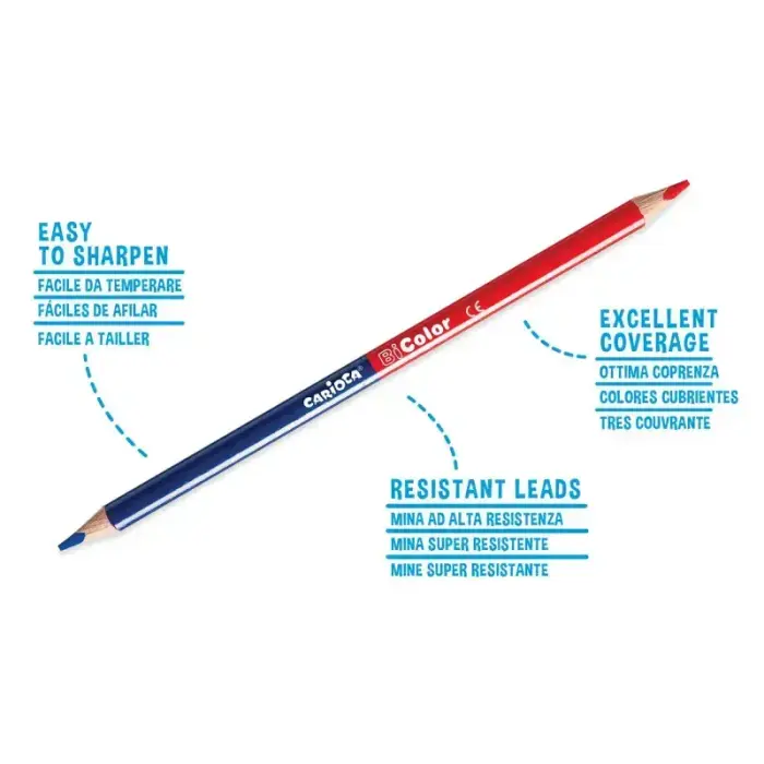 Krāsainie zīmuļi CARIOCA BI-Color, trīsstūrveida, 12 gab./iepak. Photo