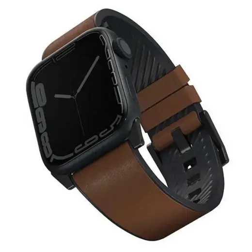 UNIQ pasek Straden Apple Watch Series 4|5|6|7|8|SE|SE2|Ultra 42|44|45mm. Leather Hybrid Strap brązowy|brown Фото num