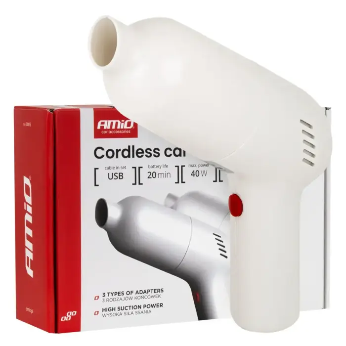 Bezvadu auto putekļsūcējs 40W 4,5 kPa USB-C VC-07 HEPA AMIO-04415
