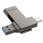 Pendrive 128GB USB 3.2 (USB A + USB C) Hoco UD15 gray — Foto 1