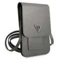 Guess PU Saffiano Triangle Logo Phone Bag Grey — Фото 3