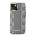 DKNY PU Leather Checkered Pattern Magsafe Case for iPhone 15 Beige — Foto 1