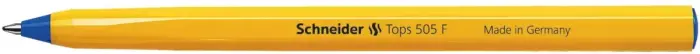 Lodīšu pildspalva SCHNEIDER 505 F 0.7mm, dzeltens korpuss, zila tinte Foto 4