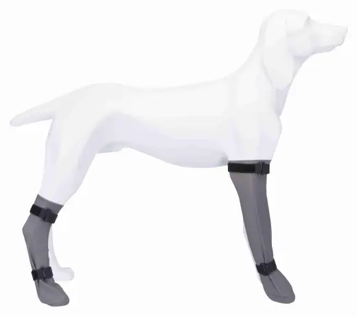 Socks with non-slip soles for dogs : Protective Sock, silicone, L: 10 cm|40 cm, grey Photo