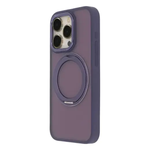 Secure Spinning Mag maciņš un statīvu telefonam iPhone 14 Pro violets