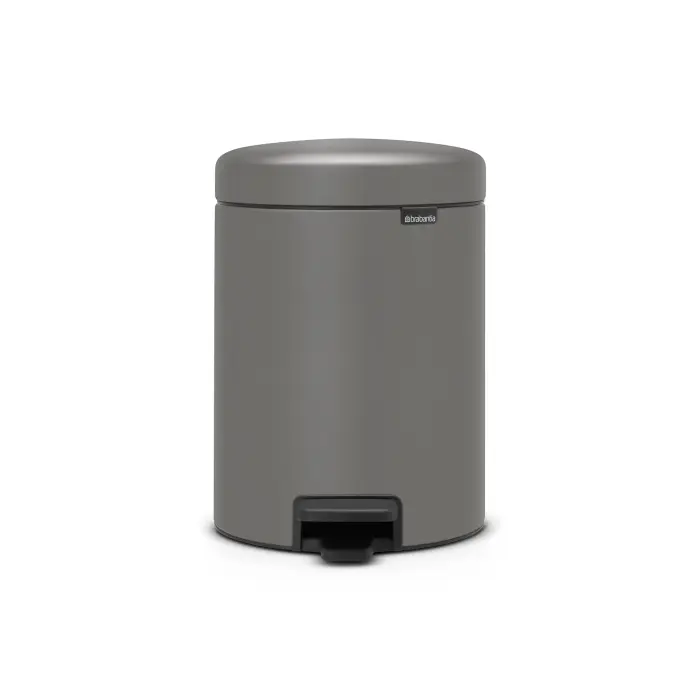 BRABANTIA atkritumu tvertne ar pedāli NewIcon, 5L, Mineral Concrete Grey