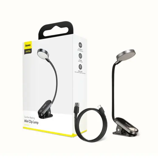 Baseus mini LED lasāmspuldze ar klipu pelēka (DGRAD-0G) Foto 3