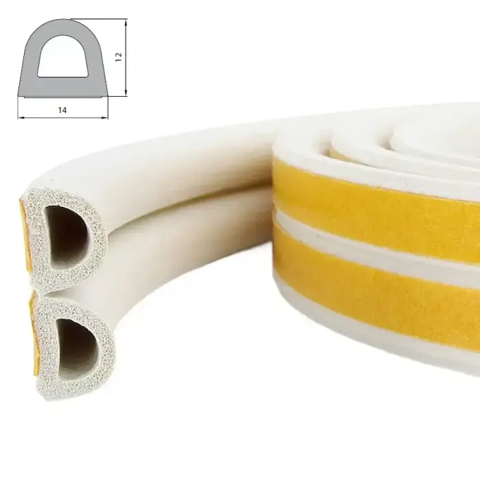 Blīvgumija dubultā D profils 12x14mm balts (2x20m) m