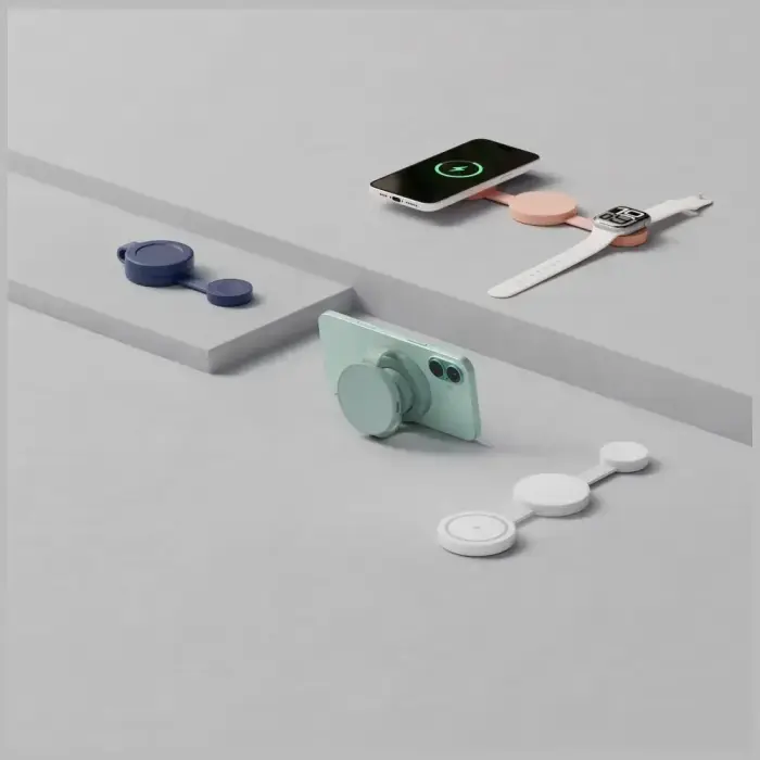 Wireless charger Bazic GoMag Trio 2 3in1 15W magnetic for iPhone/Watch/AirPods blue Фото num