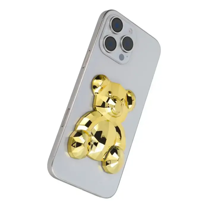 Phone stand BEAR - stick-on - gold Фото num