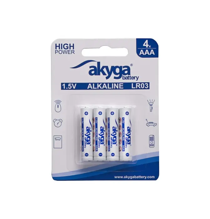 Alkaline battery Akyga AKY1971 AAA LR03 Zn-MnO2, 1.5V|1300mAh 4pcs|blister Foto 1