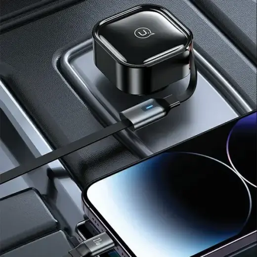 Зарядка для автомобиля USAMS C41 CC220 | 30W | PD | USB-C | с USB-C кабелем в комплекте | черный Фото num