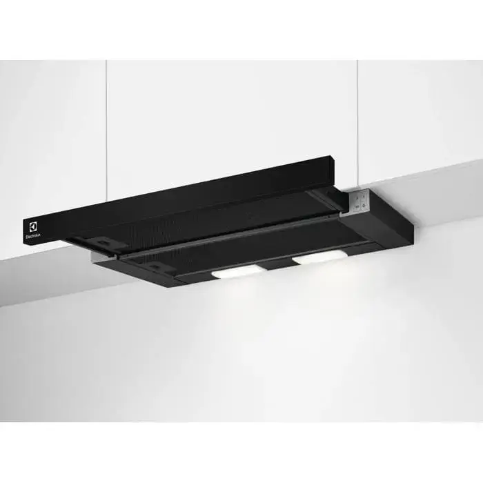 Electrolux tvaika nosūcējs, izvelkams, 60 cm, melns