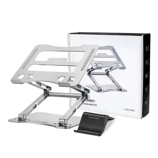 Wozinsky WRS-CPY75DSS Aluminum Laptop and Tablet Stand + Free Smartphone Stand - Silver Foto 16