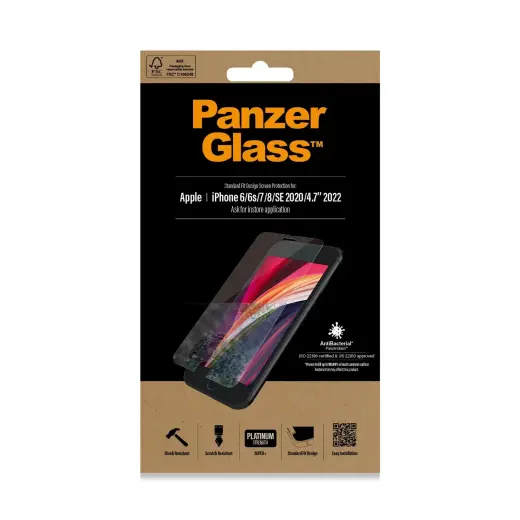PanzerGlass Tempered Glass SF for Apple iPhone 6|7|8|SE 2020|2022 Clear Photo