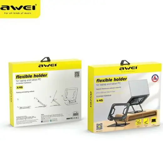 AWEI uchwyt biurkowy X46 rotacyjny na laptopa do 16" czarny|black Photo