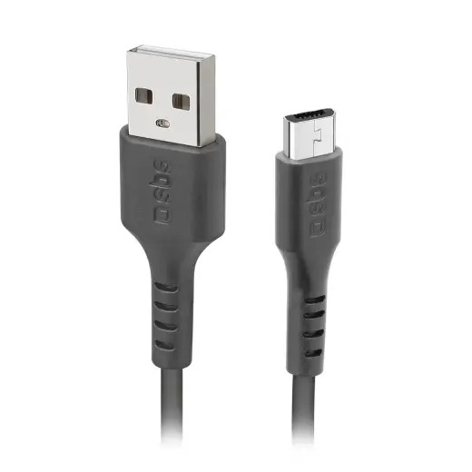 datu pārraides un uzlādes vads | USB-A uz Micro USB | melns Foto 1