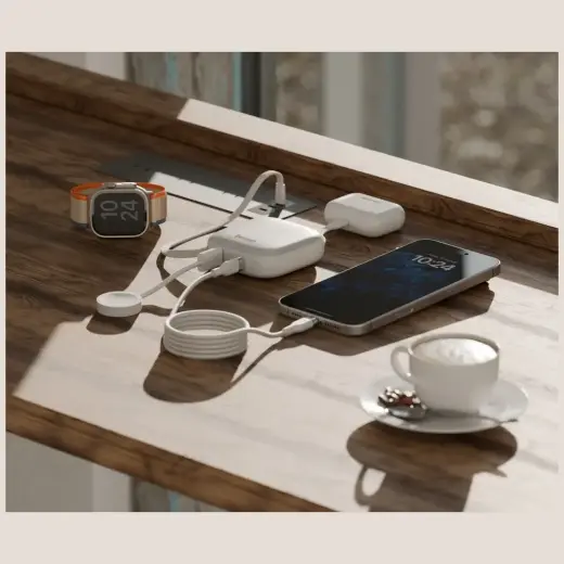 Bazic 4 in 1 Bazic Fusion ārējais akumulators (powerbank) | 10000 mAh | 22.5W | USB-C, Lightning, USB-A | LED ekrāns | melns Foto 5