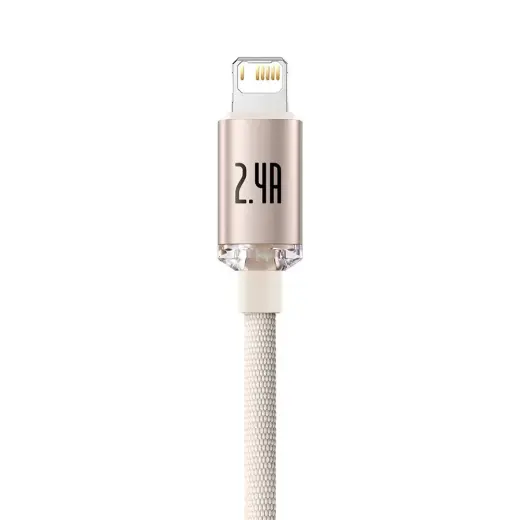 Baseus cable Crystal Shine USB - Lightning 1,2 m 2,4A pink Фото num