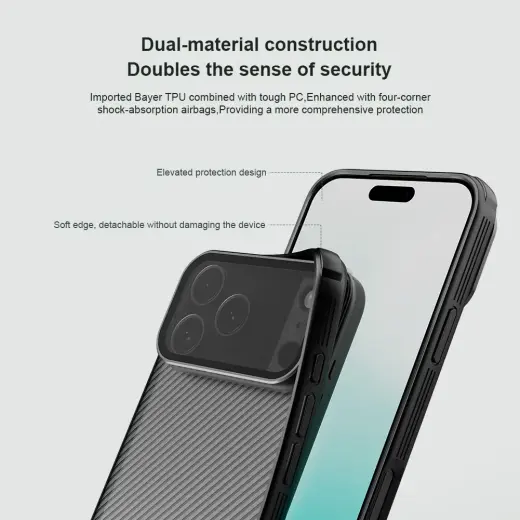 Nillkin CamShield Prop Case for Apple iPhone 17 Pro 17 Pro Max Transparent Black Foto 4