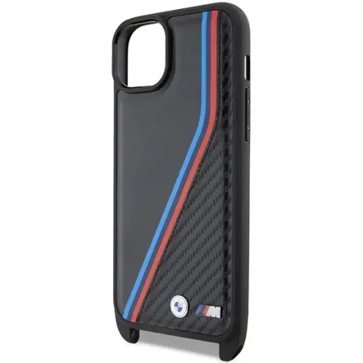 BMW BMHCP15M23PSVTK iPhone 15 Plus | 14 Plus 6.7" czarny|black hardcase M Edition Carbon Tricolor Lines & Strap Foto 5