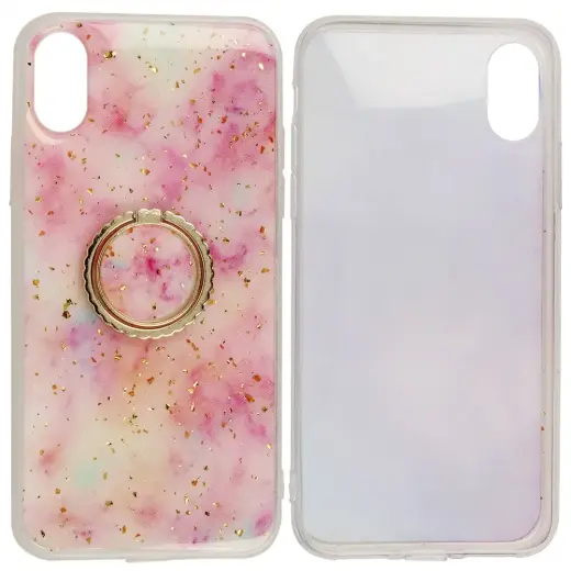 Fusion Marble Ring Back Case Silicone Case For Apple iPhone 12 Mini Pink Photo