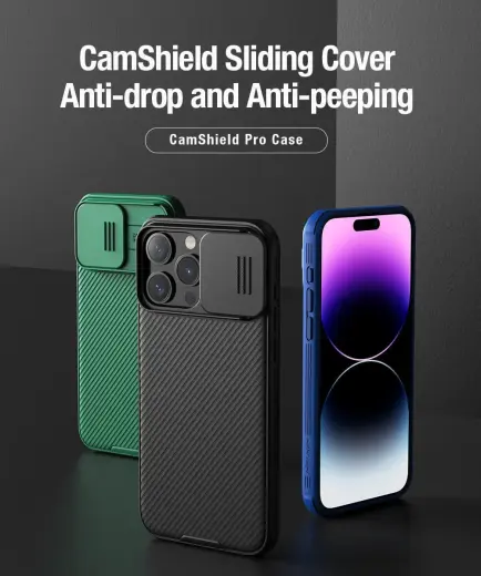 Nillkin CamShield Pro PC+TPU Case for Iphone 15 Pro blue Фото num