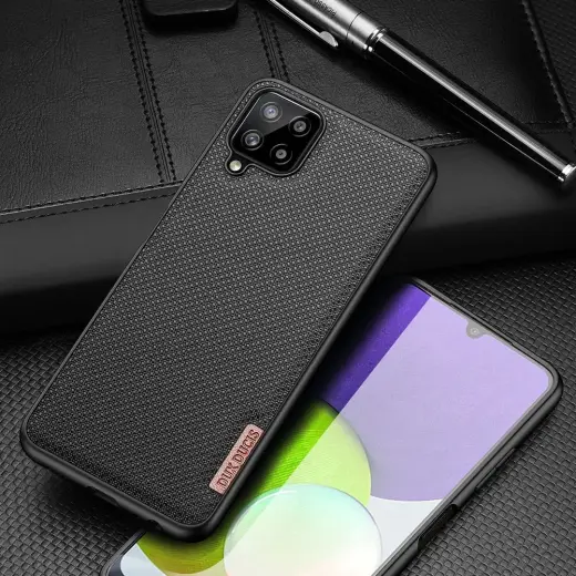 Dux Ducis Fino case covered with nylon material for Samsung Galaxy A22 4G black Photo