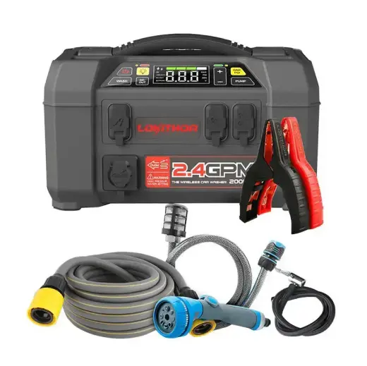 Lokithor AW401 Jump Starter / Booster 2500A + Powerbank 20000mAh + Compressor + Flash Light + Power Wash 5-in-1 Device Photo