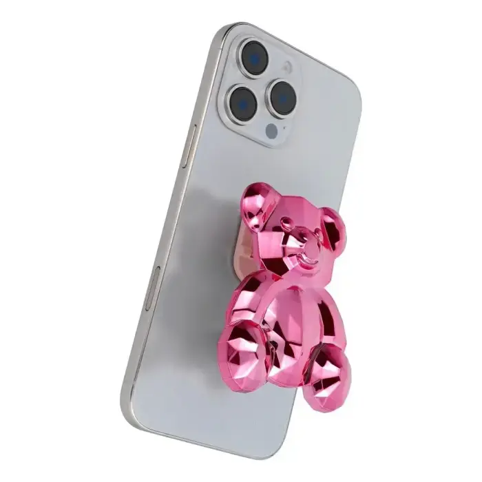 Phone stand BEAR - stick-on - pink Foto 2