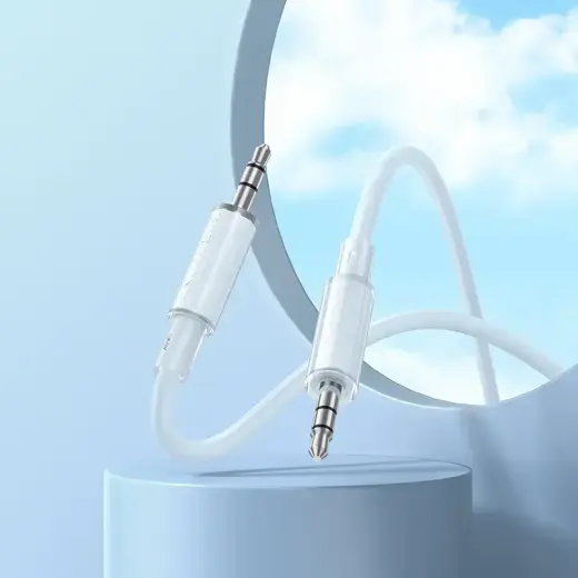 Borofone Cable AUX BL21 Lemon - jack 3,5mm to jack 3,5mm - 1 metre white Photo