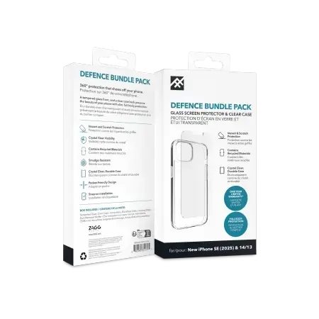 ZAGG IF Defense Bundle Case for iPhone 16e (2025) | 15 | 14 | 13 - Transparent Photo