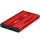 Qoltec Aluminium External Hard Drive Case HDD SSD 2.5'' SATA3 | USB 3.0 | Red Фото num