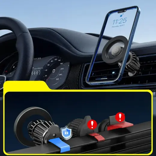 Blavec Car holder BH-16A Carbon magnetic Magsafe to air vent (BH16AC-MAVB) black Foto 3