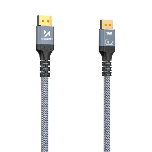 Wozinsky WPS-16AYL1S DisplayPort 2.1 Cable VESA Certified 80 Gb|s 16K@60Hz 8K@120Hz 4K@240Hz HDR HDCP DSC 1m - Black Foto 4