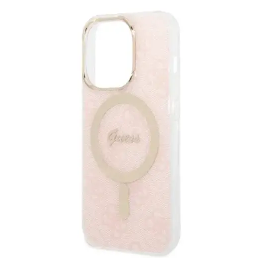 Guess 4G MagSafe Compatible Case + Wireless Charger for iPhone 14 Pro Pink Фото num