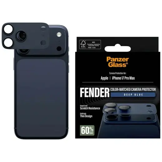 Tempered glass for lens PanzerGlass Fender Camera Protector for iPhone 17 Pro Max blue