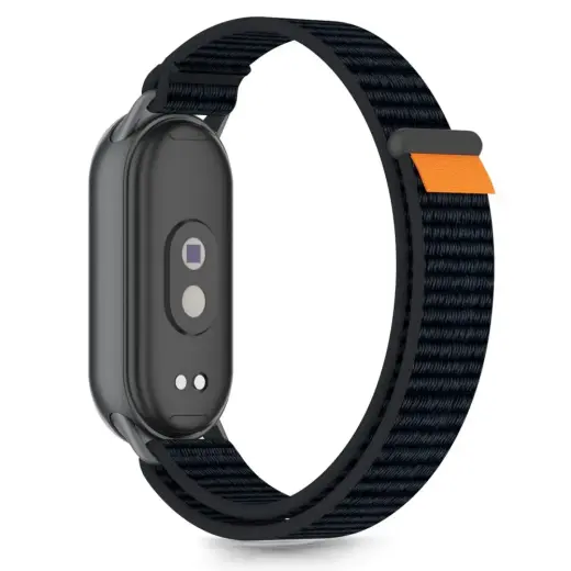 TECH-PROTECT NYLON STRIPE XIAOMI SMART BAND 8 | 9 | 10 | NFC BLACK|ORANGE Foto 2