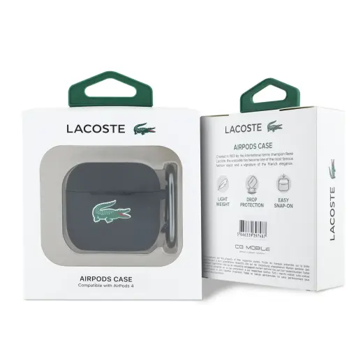 Lacoste Liquid Silicone Croc Logo Case for AirPods 4 Black Foto 2