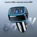 Зарядка для автомобиля USAMS US-CC126 C24 | 80W | QC | USB-A, USB-C | черная Фото num