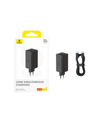 Baseus GaN6 Pro  2x USB-C + 2x USB-A 100W black