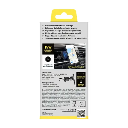 SBS TESUPPMAG15WVENT travel charger | 15W | black Photo