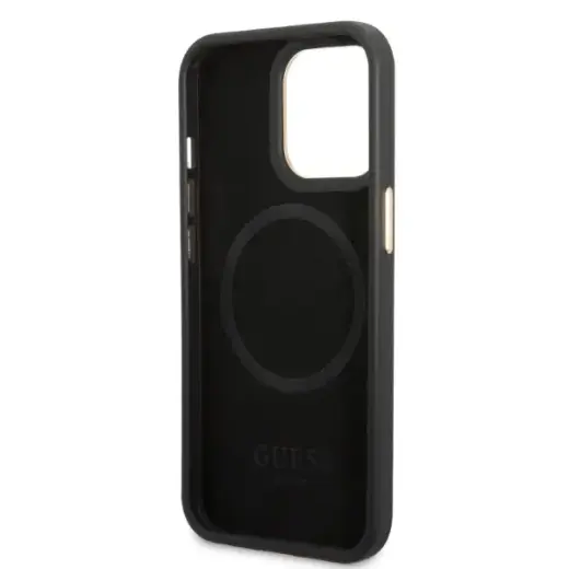Guess GUHMP13LSAPSTK iPhone 13 Pro | 13 6,1" czarny|black hardcase Peony Logo Plate MagSafe Фото num