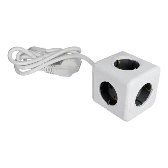 Power strip cube 5 sockets max 3680W with 1,4m power cable E03 white