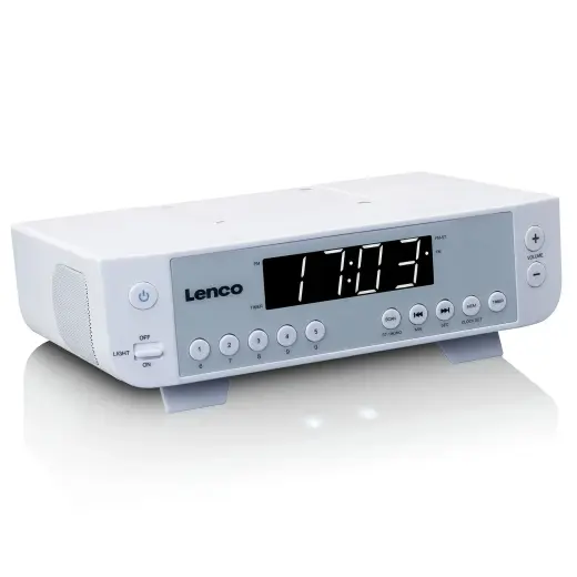 Lenco radio ar LED apgaismojumu un taimeri, balts Foto 2
