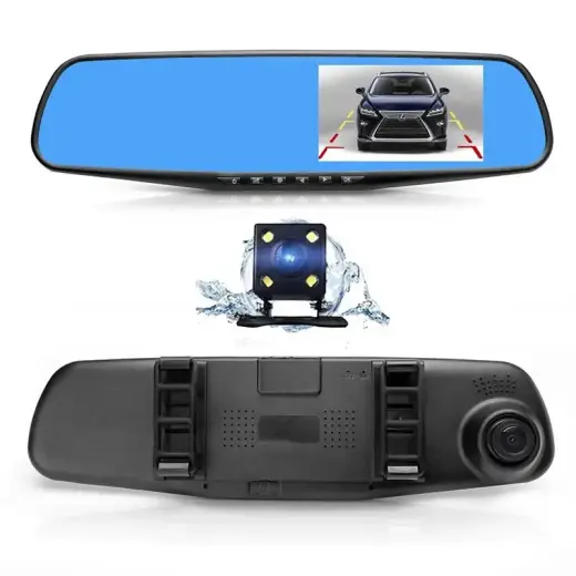 Car Dash Cam DVR-01 Mirror 5,0 inches + rear camera Foto 2